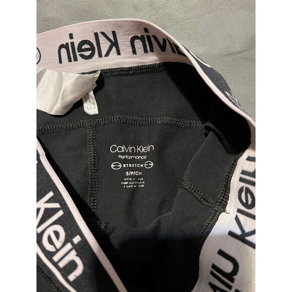 Calvin Klein Performance‎ Stretch Pants Womens Size Small Black White Logo - Picture 6 of 11